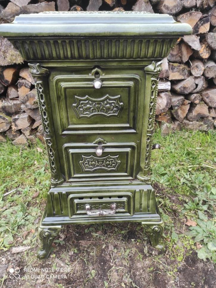 Schitterende antieke art-deco houtkachel met oventje, Huis en Inrichting, Kachels, Gebruikt, Vrijstaand, Houtkachel, Hout, Ophalen
