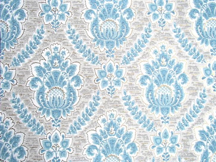 rol vintage behang (meerdere rollen beschikbaar) barok retro, Huis en Inrichting, Stoffering | Behang, Blauw, 50 tot 75 m², Ophalen of Verzenden