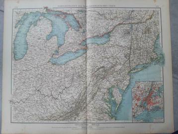 170-171 / Noord Oost Amerika met New York Litho uit 1899 beschikbaar voor biedingen