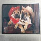 Vintage print van Shar Pei honden als Cowboy 1990-2000, Ophalen of Verzenden