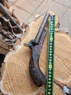 Antiek groot kaliber dubbelloops penvuur pistool, Ophalen of Verzenden, Landmacht, Nederland