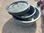 2 kuipen en 7 afdekplaten voor waterornamenten (gratis), Tuin en Terras, Waterpartijen en Fonteinen, Ophalen, Gebruikt