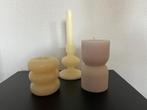 3 kaarsen taupe crème beige, Overige materialen, Crème, Ophalen of Verzenden, Zo goed als nieuw