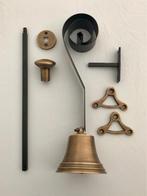 Trekbel,deurbel,bel,oudebel,authentieke bel Messing gepatine, Ophalen of Verzenden