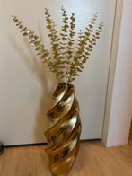 Gouden Vaas met Decoratieve Takken, Overige materialen, Overige kleuren, Ophalen of Verzenden, Zo goed als nieuw