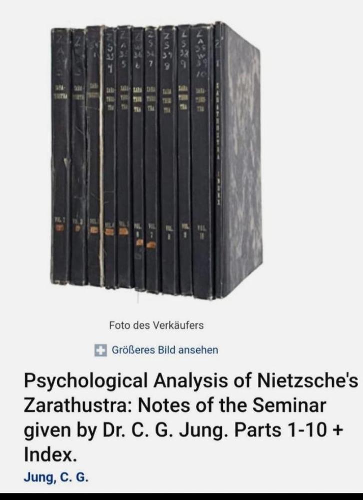 Psychological Analysis Of Nietzsche's Zarathustra By C.Jung, Antiek en Kunst, Antiek | Boeken en Bijbels, Ophalen of Verzenden