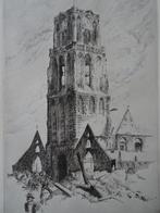 Ets Laurenskerk in Rotterdam na bombardement D de Wilde 1940, Antiek en Kunst, Kunst | Etsen en Gravures, Verzenden