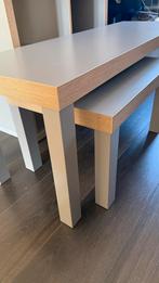 Ikea LACK Bijzettafels Grijs/Hout - Nesting Tafels, Huis en Inrichting, Tafels | Bijzettafels, Ophalen, Zo goed als nieuw, Rechthoekig
