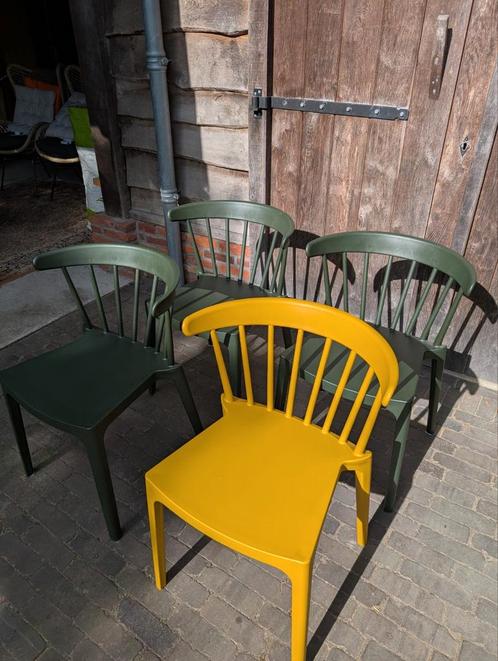 Vier stoelen Woood Bliss, Huis en Inrichting, Stoelen, Zo goed als nieuw, Vier, Kunststof, Wit, Ophalen