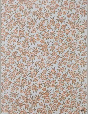 5421 mini bloemetjes oranje retro geometrisch behang swiet  beschikbaar voor biedingen