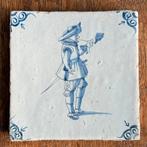 Top tegel met pijproker - 17e eeuw - ongerestaureerd, Ophalen of Verzenden