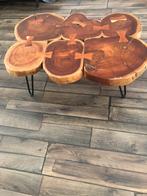 Mooie puzzel boomstam salontafel., acacia hout, Ophalen, 50 tot 100 cm, Zo goed als nieuw, Minder dan 50 cm