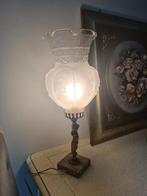 Vintage tafellamp met koperen voet en marmeren sokkel, Huis en Inrichting, Lampen | Tafellampen, Ophalen, Heikant 21 Kaatsheuvel