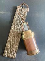 Mijnwerkerslamp vintage koper & messing met wandplaat, Ophalen