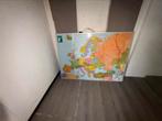 Wereldkaart om op te hangen, Antiek en Kunst, Antiek | Schoolplaten, Ophalen of Verzenden, Aardrijkskunde