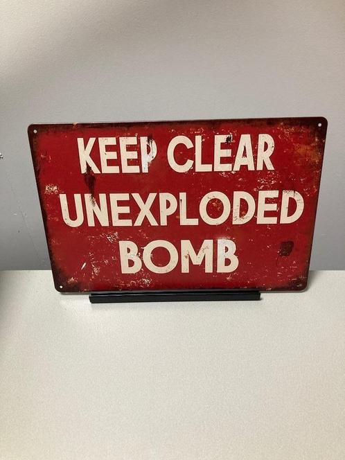 Unexploded Bomb metalen tekstbord (Old Look), Verzamelen, Militaria | Algemeen, Landmacht, Overige typen, Amerika, Ophalen of Verzenden