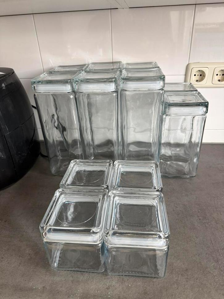 Glazen Opberg Potten Te Koop, Huis en Inrichting, Keuken | Keukenbenodigdheden, Zo goed als nieuw, Ophalen