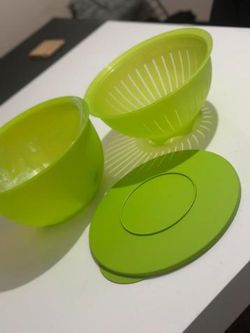 tupperware trendy kom 4,3 liter met vergiet groen beschikbaar voor biedingen