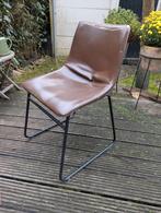 6 Bruine Lederlook Eetkamerstoelen (Gratis), Ophalen of Verzenden, Gebruikt, Bruin, Overige materialen