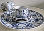 Jager blauw Saks servies - 4x kop/schotel + 1 taartbord, Ophalen, Zo goed als nieuw, Overige stijlen, Kop(pen) en/of Schotel(s)