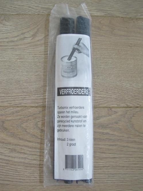 Nieuw in verpakking: Turbomix kunststof verfroerders 5 stuks, Doe-het-zelf en Verbouw, Schildersmaterialen, Nieuw, Overige typen