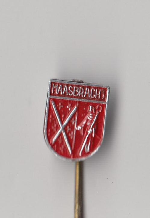 Maasbracht stadswapen speldje, Verzamelen, Speldjes, Pins en Buttons, Gebruikt, Speldje of Pin, Overige onderwerpen, Ophalen of Verzenden