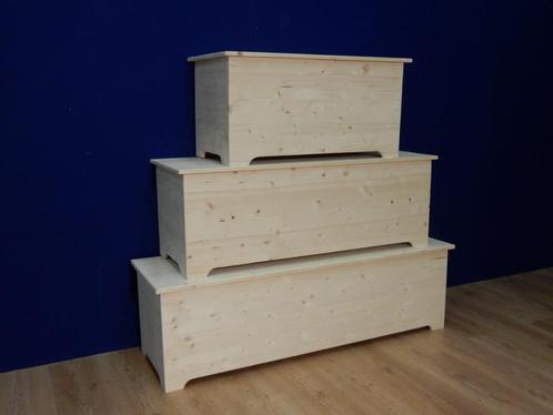 massief houten OPBERGKISTEN in 4 breedtes, Huis en Inrichting, Woonaccessoires | Kisten, Nieuw, Minder dan 50 cm, Minder dan 50 cm