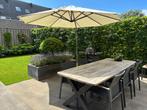 Zweefparasol met ingraafbare parasolvoet, platinum 3mtr!!!, Ophalen, Kantelbaar, Gebruikt, 2 tot 3 meter
