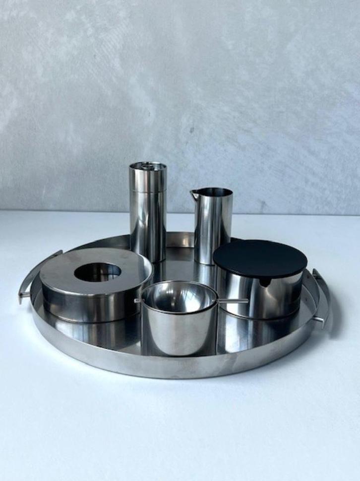 Stelton Cylinda asbak suikerpot melkkan dienblad vintage, Huis en Inrichting, Keuken | Keukenbenodigdheden, Gebruikt, Ophalen of Verzenden