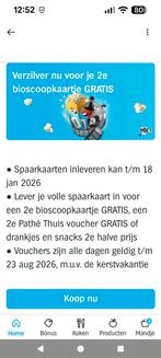 Gratis: Albert Heijn zegels voor 2e bioscoopkaartje gratis, Tickets en Kaartjes, Eén persoon, Kortingskaartje