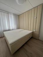 Elektrische Boxspring 180x200 met lederen stof, Huis en Inrichting, Slaapkamer | Boxsprings, Beige, Tweepersoons, Ophalen of Verzenden
