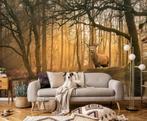 Fotobehang / Behang - Bos - Hert bij de Bosrand, Huis en Inrichting, Stoffering | Behang, Verzenden, Minder dan 10 m², Bruin, Bossen