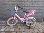 Amper gebruikte meisjesfiets 14 inch unicorn, Ophalen, Zo goed als nieuw, Minder dan 16 inch, Zijwieltjes
