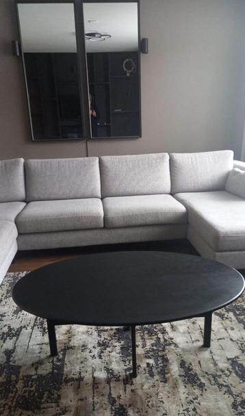 Home Delight Salontafel eiken mat zwart ovaal 70x45x120 beschikbaar voor biedingen