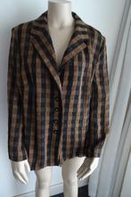 bruin geblokt blousejasje  maat 44 Frank walder, Kleding | Dames, Ophalen, Bruin, Maat 42/44 (L), Zo goed als nieuw