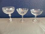 3 verschillende kristallen cocktailglazen / champagneglazen, Ophalen of Verzenden