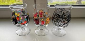 Duvel bierglas limited edition art collection 3 stuks beschikbaar voor biedingen