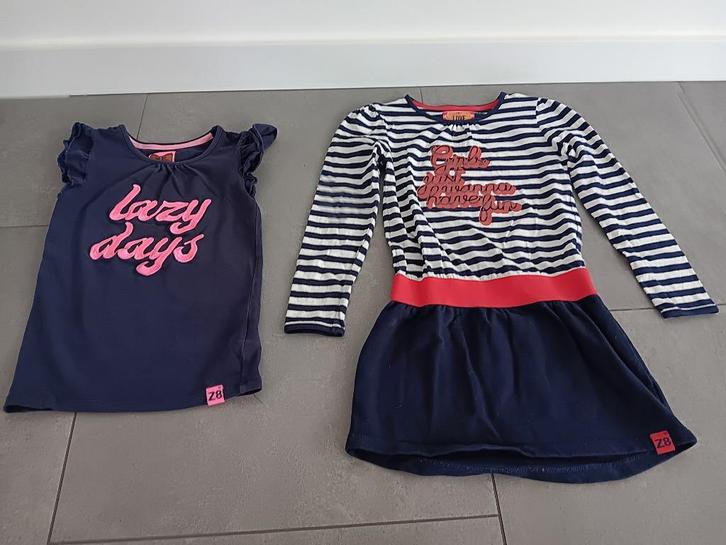 Z8 jurk en Z8 shirtje (116/122), Kinderen en Baby's, Kinderkleding | Maat 140, Zo goed als nieuw, Meisje, Jurk of Rok, Ophalen of Verzenden