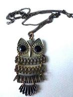 Lange ketting met heel mooi gedetailleerd Uiltje, Overige materialen, Ophalen of Verzenden, Zo goed als nieuw, Met edelsteen