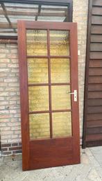 Binnen deur- geel glas, Doe-het-zelf en Verbouw, Deuren en Horren, Ophalen, Binnendeur, 200 tot 215 cm, Glas