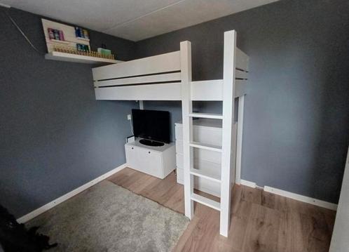 Mooi Steigerhouten hoogslaper 200x90, Kinderen en Baby's, Kinderkamer | Bedden, Zo goed als nieuw, 180 cm of meer, 85 tot 100 cm