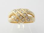 14 karaat Gouden Dames Ring - Damesring Witte Saffieren M17, Nieuw, Goud, Goud, 17 tot 18