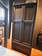 Zwarte/ donkergrijs hang- en legkast, Huis en Inrichting, Kasten | Kledingkasten, Ophalen, Gebruikt, 50 tot 100 cm, Landelijk