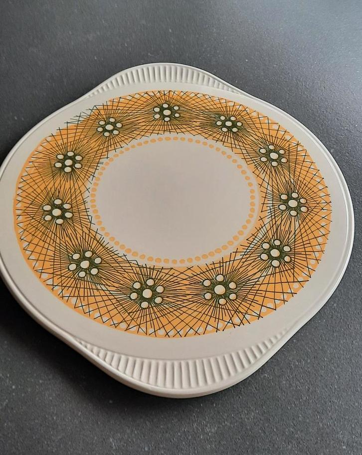 Jugendstil taartplateau, Antiek en Kunst, Antiek | Keramiek en Aardewerk, Ophalen of Verzenden