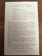 Uden, Martinus de Groot 1899-1965., Verzamelen, Bidprentjes en Rouwkaarten, Ophalen of Verzenden
