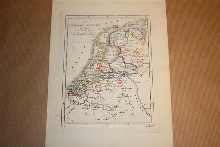 Antieke kaart - De Geuniëerde Provinciën in 1610 - Witkamp, Boeken, Atlassen en Landkaarten, Gelezen, Landkaart, Nederland, 1800 tot 2000