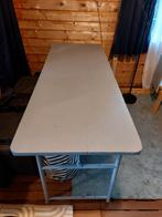 Legertafel licht-grijsgroen, Huis en Inrichting, Tafels | Eettafels, Ophalen, Gebruikt, Rechthoekig, 50 tot 100 cm