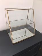 Glazen messing kastje, Huis en Inrichting, Kasten | Vitrinekasten, Zo goed als nieuw, Minder dan 100 cm, 25 tot 50 cm, 50 tot 100 cm