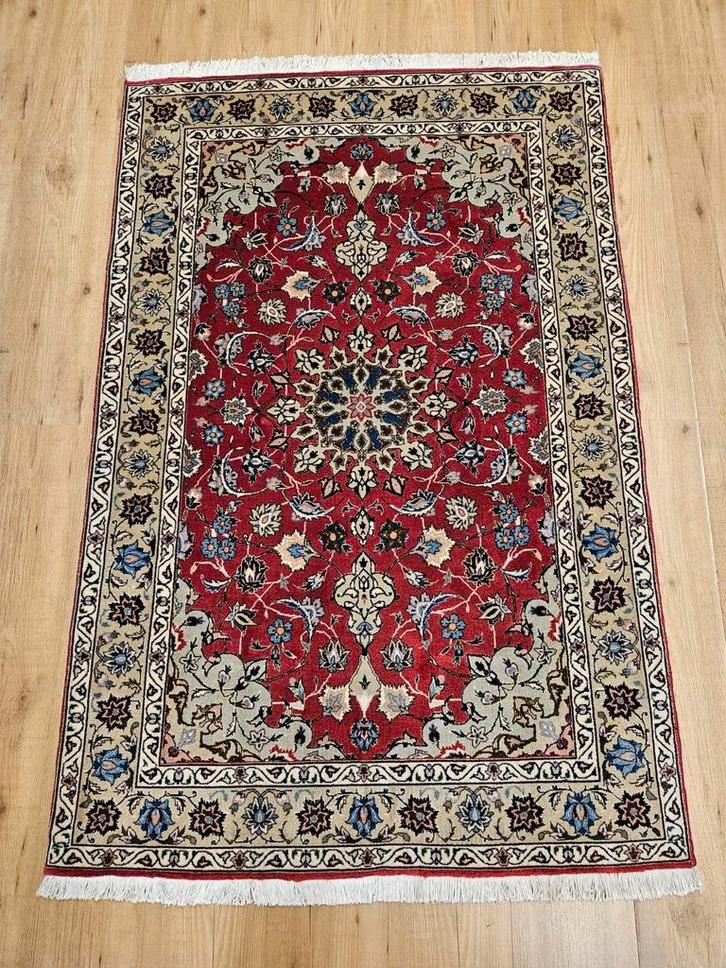 Vintage handgeknoopt perzisch tapijt tabriz 50raj met zijde, Huis en Inrichting, Stoffering | Tapijten en Kleden, Gebruikt, 100 tot 150 cm