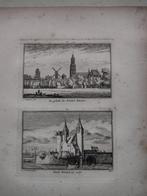 113-114 Delft de Oostpoort Kopergravure dl 3 18e Eeuw, Antiek en Kunst, Ophalen of Verzenden